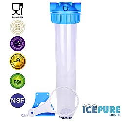 20-inch Filter Housing Set Transparent 3 piece | 1 inch 20-inch Filter Housing Set Transparent 3 piece | 1 inch